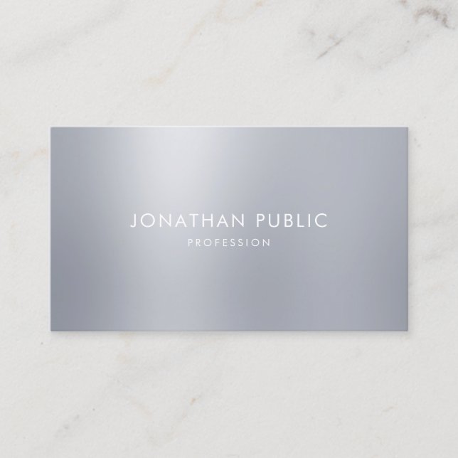 Elegant Silver Look Template Professional Modern Business Card (Front)
