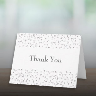 Elegant Silver Love Hearts Confetti Wedding Card