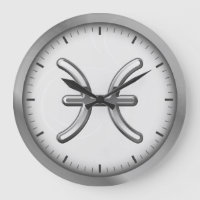 Elegant Silver Luxury Pisces Zodiac Symbol |