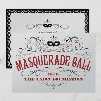 Elegant Silver Masquerade Invitations