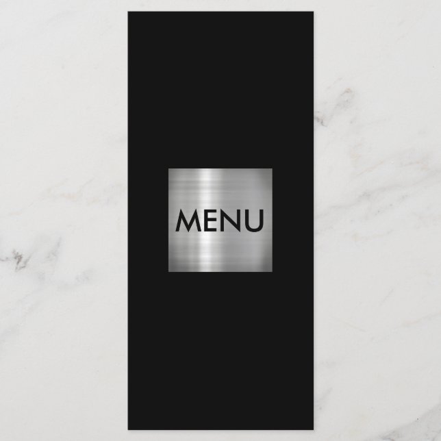 Elegant Silver Menue Chic Menu (Front)