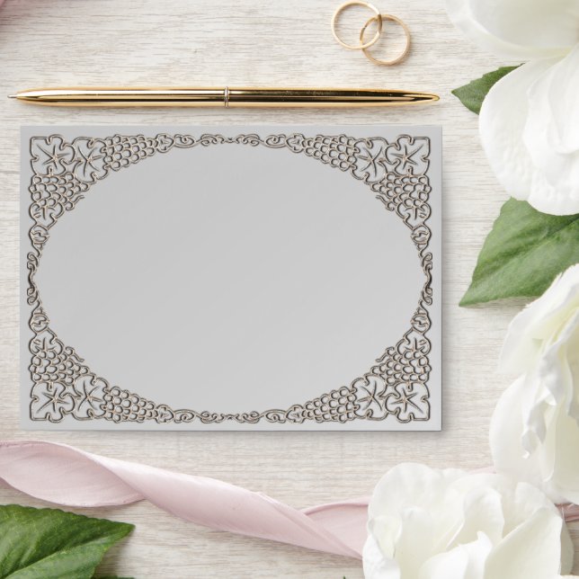 Elegant Silver Metallic Lace Wedding Envelope (Wedding)