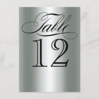 Elegant Silver Metallic Table Number Glam Bling