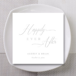 Elegant Silver Metallic Wedding Napkin