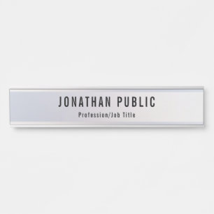 Elegant Silver Modern Professional Template Long Door Sign