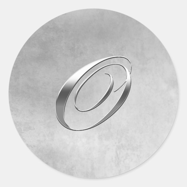 Elegant Silver Monogram O Sticker (Front)