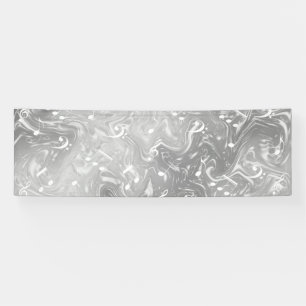 elegant silver music notes in grey banner