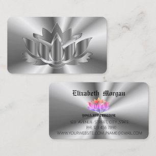Elegant silver ombre modern business card
