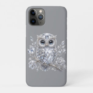 Elegant Silver Owl Botanical Magic Night Deco Case-Mate iPhone Case