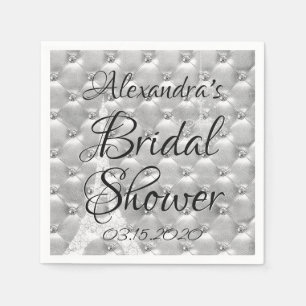 Elegant Silver Paris France Bridal Shower Napkin