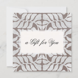 Elegant Silver Pattern Script Gift Certificate
