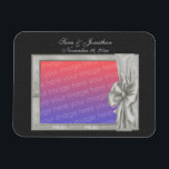 Elegant Silver Photo Frame Personalised Wedding  Magnet<br><div class="desc">Elegant silver frame with a bow save the date announcement or wedding favour refrigerator magnet. Ready for your special photo. Fill in your information in the template. Make more changes to text and font size, style, and colour. Add your photo by clicking on Change and upload your picture. Click on...</div>