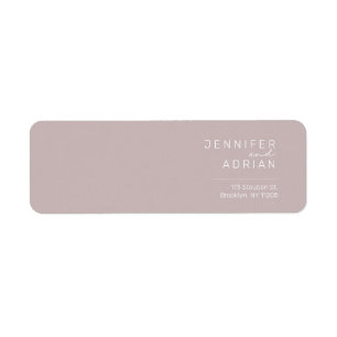 Elegant Silver Pink Minimal Modern Return Address