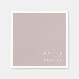 Elegant Silver Pink Minimal Modern Wedding Napkins