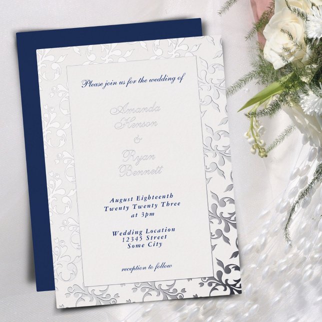 Elegant Silver Pressed Rococo Pattern Wedding (Creator Uploaded)