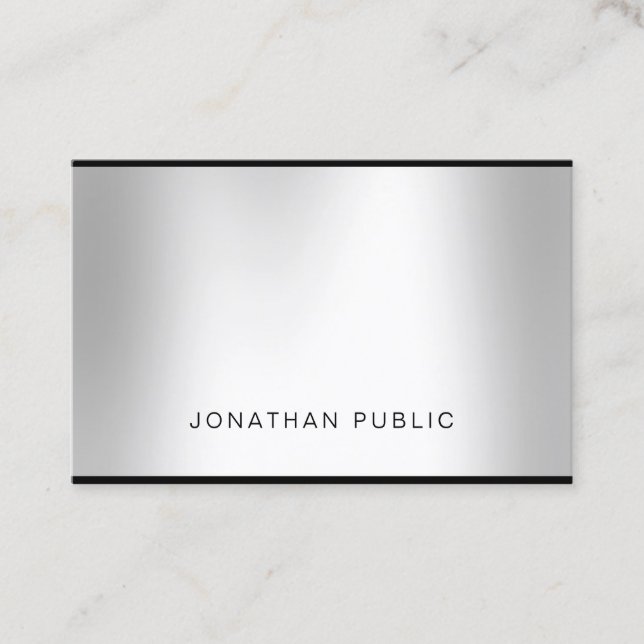 Elegant Silver Professional Modern Fashionable Business Card (Front)