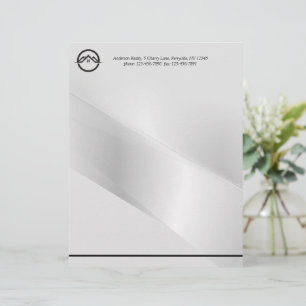 Elegant Silver Real Estate Custom Letterhead