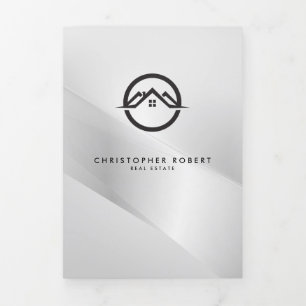 Elegant Silver Real Estate Fold Card