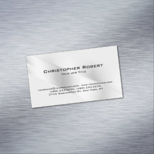Elegant Silver Real Estate Magnetic Business Card