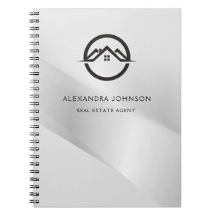 Elegant Silver Real Estate Notebook
