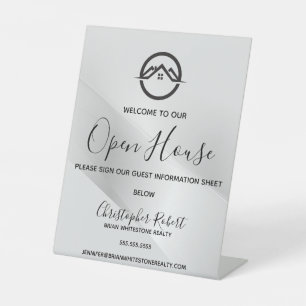 Elegant Silver Real Estate Pedestal Sign