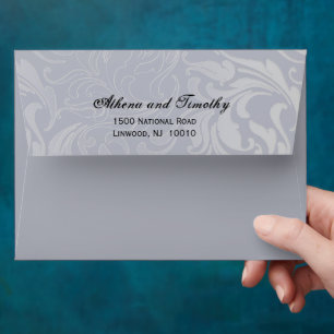 Elegant Silver Regency Era Custom Wedding Envelope