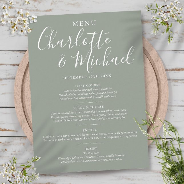 Elegant Silver Sage Signature Wedding Menu (Elegant Silver Sage Signature Wedding Menu)
