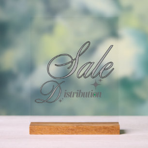 Elegant Silver Script Professional Keyring Acrylic Sign