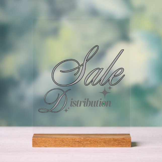 Elegant Silver Script Professional Keyring Acrylic Sign (Neutral)