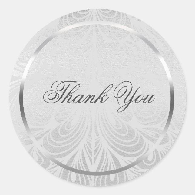 Elegant Silver Script Stickers (Front)