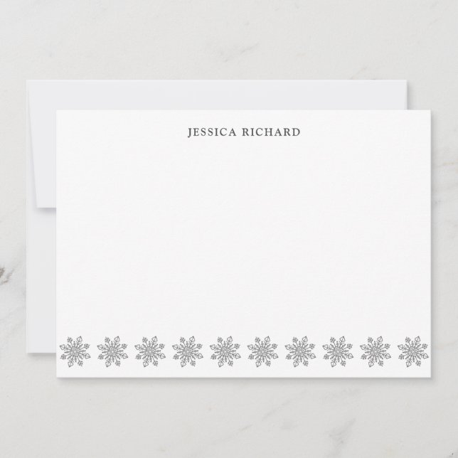 Elegant Silver Snowflake Personalised Card (Front)