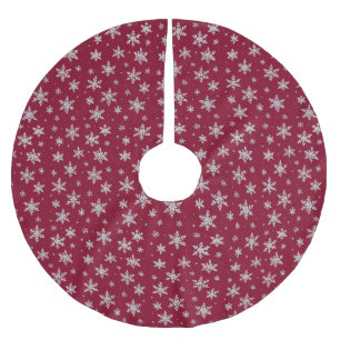 Elegant Silver Snowflake   Winter Holiday  Brushed Polyester Tree Skirt