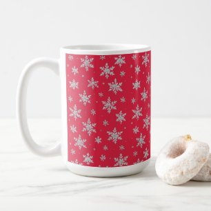 Elegant Silver Snowflake Winter Holiday Coffee Mug