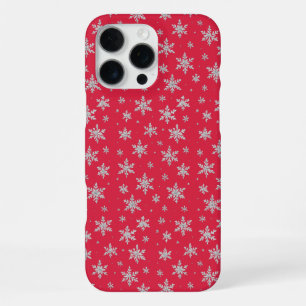 Elegant Silver Snowflake Winter Holiday iPhone 16 Pro Max Case
