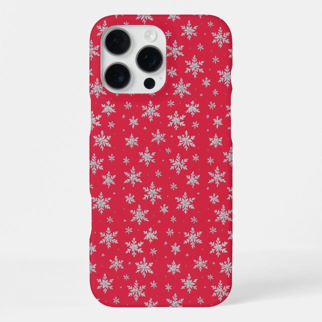 Elegant Silver Snowflake | Winter Holiday  iPhone Case (Back)