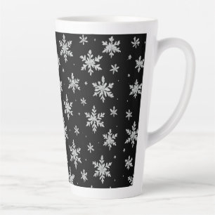 Elegant Silver Snowflake   Winter Holiday  Latte Mug