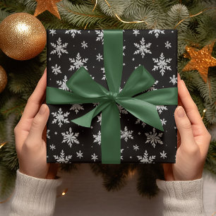 Elegant Silver Snowflake   Winter Holiday  Wrapping Paper