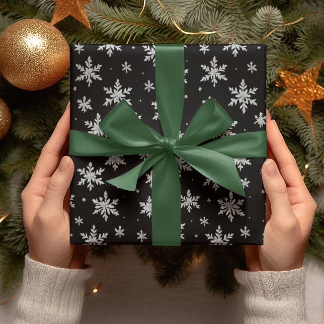 Elegant Silver Snowflake | Winter Holiday  Wrapping Paper (Creator Uploaded)