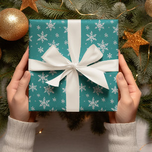 Elegant Silver Snowflake Winter Holiday Wrapping Paper