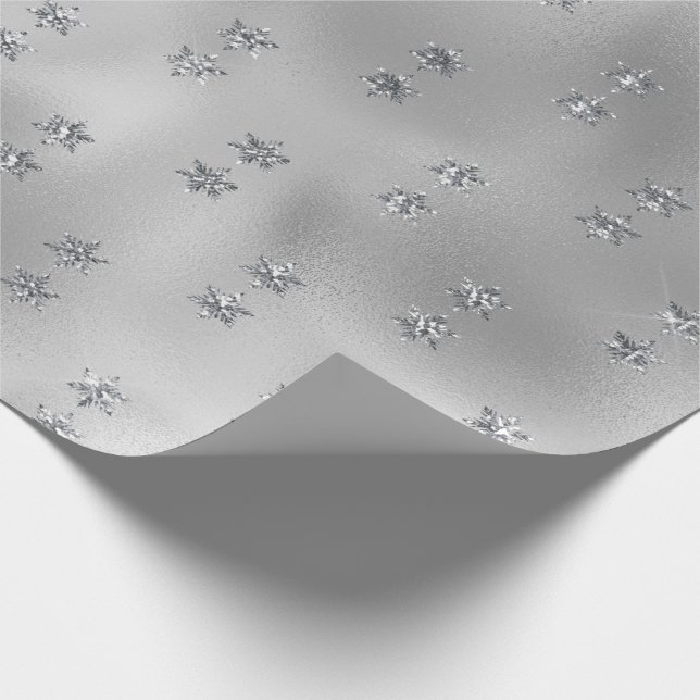 Elegant Silver Star Wrapping Paper (Corner)