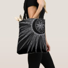 Elegant Silver Sun Moon Mandala Black Design