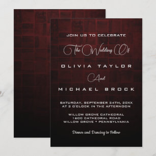 Elegant silver text on dark background wedding inv invitation
