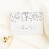 Elegant Silver Vintage Glamour Damask