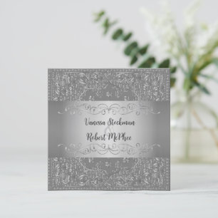 Elegant Silver Wedding Invitation