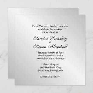 Elegant Silver Wedding Invitations