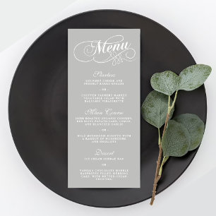 Elegant Silver Wedding Menu Templates