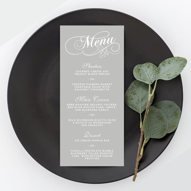 Elegant Silver Wedding Menu Templates (Creator Uploaded)