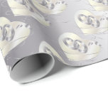 Elegant Silver Wedding Rings Wrapping Paper<br><div class="desc">Elegant Silver with White Gold Hearts and Silver Weddings Bands Gift Wrapping paper. ⭐This Product is 100% Customisable. Graphics and/or text can be added, deleted, moved, resized, changed around, rotated, etc... ✔(just by clicking on the "EDIT DESIGN" area) ⭐99% of my designs in my store are done in layers. This...</div>