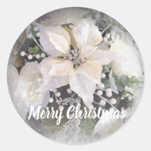 Elegant Silver & White Christmas Poinsettia