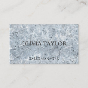 Elegant silver white frozen forest business card